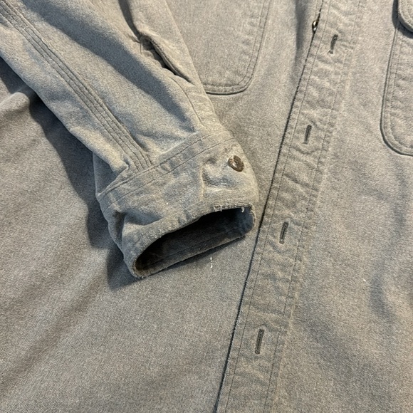 Carhartt Work Shirt, Well Worn look gray button down Sz M - Picture 5 of 10